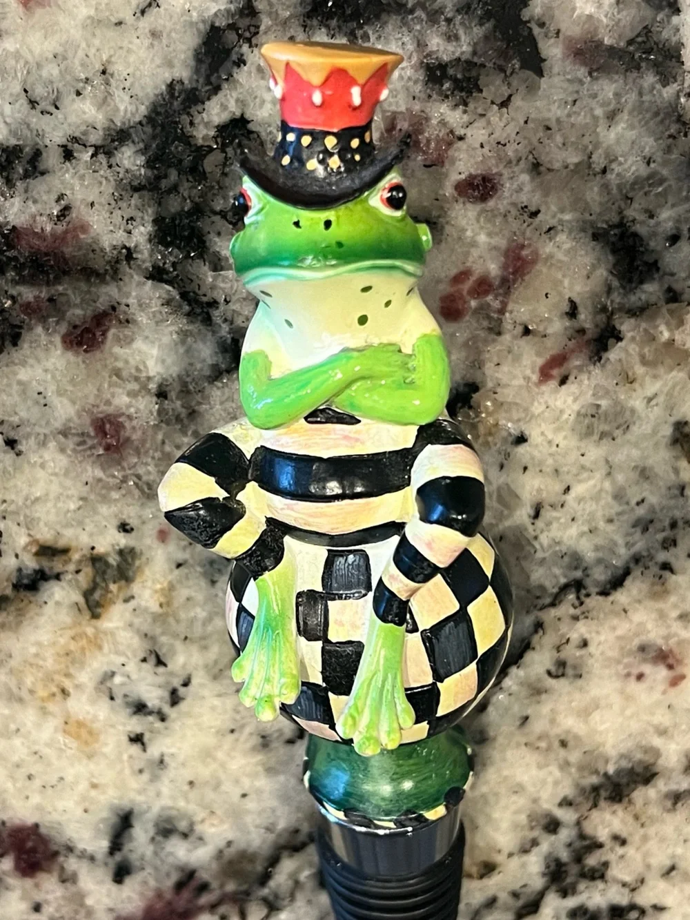 MACKENZIE-CHILDS MR JINGLES FROG BOTTLE STOPPER, HTF.